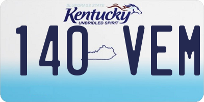 KY license plate 140VEM