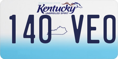 KY license plate 140VEO