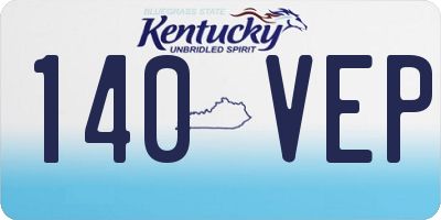 KY license plate 140VEP