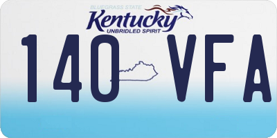 KY license plate 140VFA