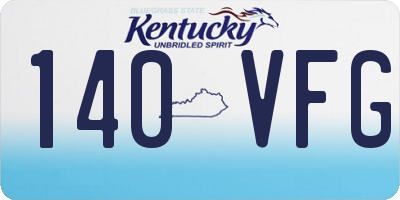 KY license plate 140VFG