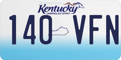 KY license plate 140VFN