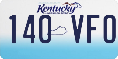 KY license plate 140VFO