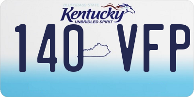 KY license plate 140VFP