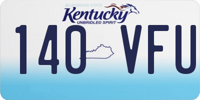 KY license plate 140VFU