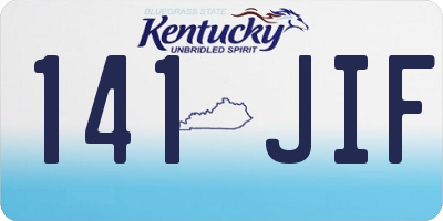 KY license plate 141JIF