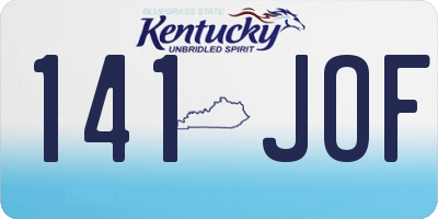 KY license plate 141JOF