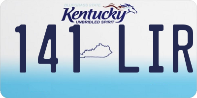 KY license plate 141LIR