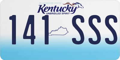 KY license plate 141SSS