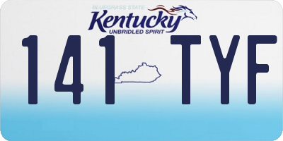 KY license plate 141TYF