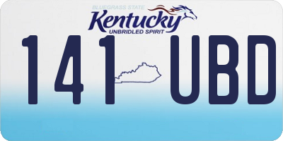 KY license plate 141UBD