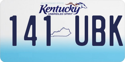 KY license plate 141UBK
