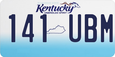 KY license plate 141UBM