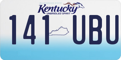 KY license plate 141UBU