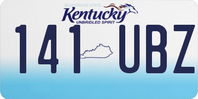 KY license plate 141UBZ