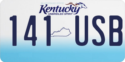 KY license plate 141USB