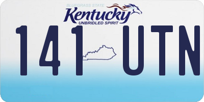 KY license plate 141UTN