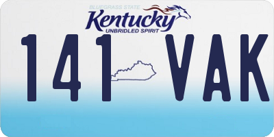 KY license plate 141VAK