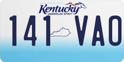 KY license plate 141VAO