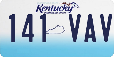 KY license plate 141VAV