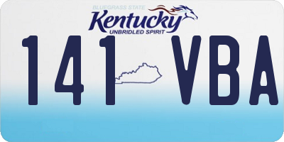 KY license plate 141VBA