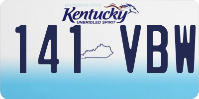 KY license plate 141VBW