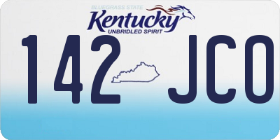 KY license plate 142JCO