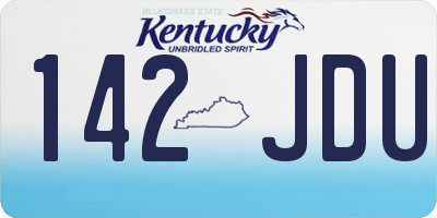 KY license plate 142JDU