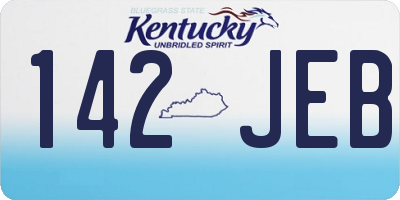 KY license plate 142JEB