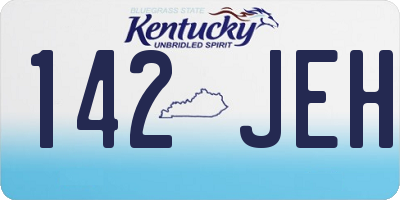 KY license plate 142JEH