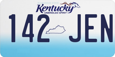 KY license plate 142JEN