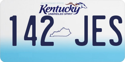KY license plate 142JES