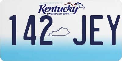 KY license plate 142JEY