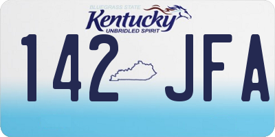 KY license plate 142JFA