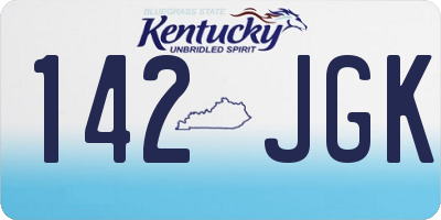 KY license plate 142JGK