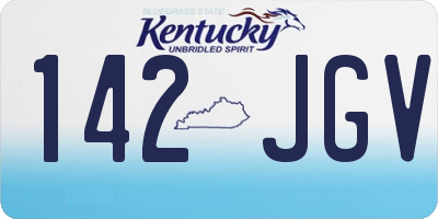 KY license plate 142JGV