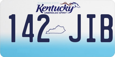 KY license plate 142JIB