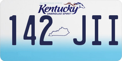 KY license plate 142JII