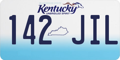 KY license plate 142JIL