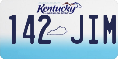 KY license plate 142JIM