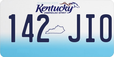 KY license plate 142JIO