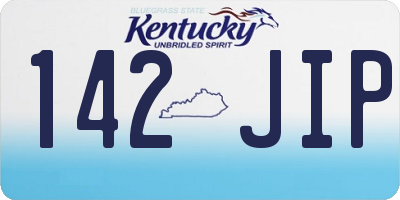 KY license plate 142JIP