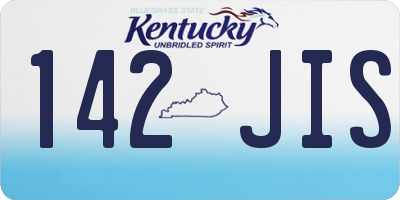 KY license plate 142JIS