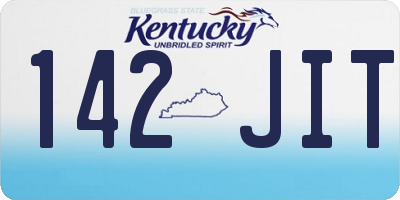 KY license plate 142JIT