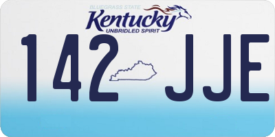 KY license plate 142JJE