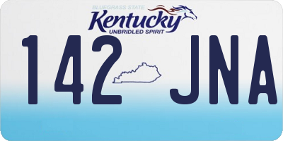 KY license plate 142JNA