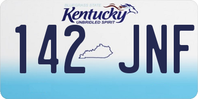 KY license plate 142JNF