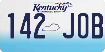 KY license plate 142JOB