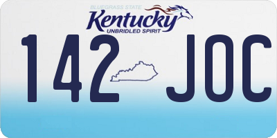 KY license plate 142JOC