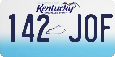 KY license plate 142JOF